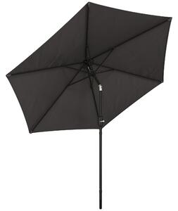 Outsunny 2.6 m Garden Parasol Umbrella with Aluminium Pole, Outdoor Patio Umbrella with Tilt and Crank, Vent, Black