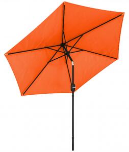 Outsunny 2.6 m Garden Parasol Umbrella with Aluminium Pole, Outdoor Patio Umbrella with Tilt and Crank, Vent, Orange