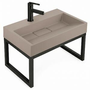 Conglomerate washbasin Rea GOYA TAUPE 50CM + Frame