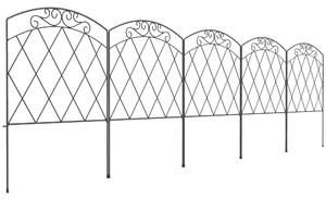 Outsunny 3m Decorative Metal Garden Fence - Diamond and Swirl Pattern