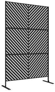 Outsunny 6.5FT Decorative Outdoor Divider, Metal Privacy Screen with Stand, Triangle Style, Black