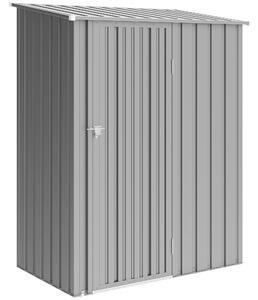 Outsunny 5ft x 3ft Garden Storage Shed, Outdoor Metal Shed with Sloped Roof, Aluminium Grey