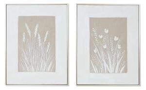 Canvas Home ESPRIT White Beige Flowers Scandinavian 62 x 4,5 x 82 cm (2 Units)