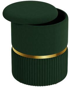 HOMCOM Velvet-Feel Storage Ottoman - Green