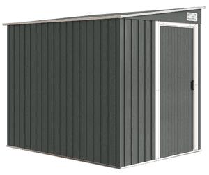 Outsunny 7 x 5ft Galvanised Metal Shed, with Sliding Door - Light Grey