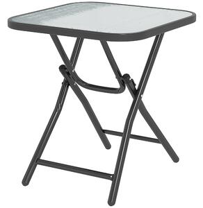 Outsunny Foldable Garden Table Square Folding Table for Patio Garden 45 x 45 x 50Hcm Black