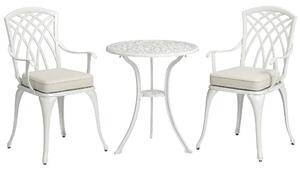 Outsunny Three-Piece Cast Aluminium Bistro Set - White