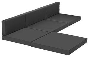 Outsunny 7-Piece Patio Furniture Cushions, Outdoor Loveseat Cushion with Removable Covers for Rattan Furniture, 60x60 cm, Black