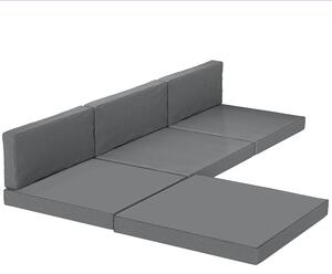 Outsunny 7-Piece Patio Furniture Cushions, Outdoor Loveseat Cushion with Removable Covers for Rattan Furniture, 60x60 cm, Dark Grey