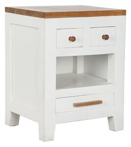 Nightstand DKD Home Decor White Brown Acacia Mango wood 45 x 40 x 60 cm