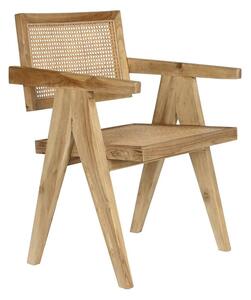 Dining Chair DKD Home Decor Natural Teak Rattan (58 x 56 x 82 cm)