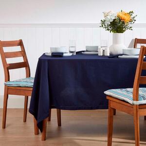 Homescapes Plain Cotton Navy Blue Tablecloth, 54 x 54 Inches