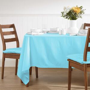 Homescapes Plain Cotton Blue Tablecloth, 54 x 54 Inches