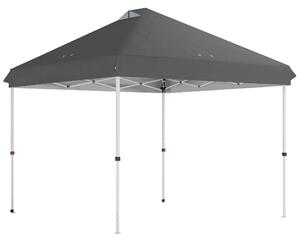 Outsunny 3 x 3 m Pop Up Gazebo with Wheels, UPF50+ One-Touch Outdoor Garden Party Tent Marquee Wedding Awning Canopy, Dark Grey