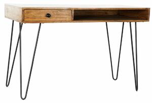 Desk DKD Home Decor 115 x 55 x 76 cm Natural Black Metal