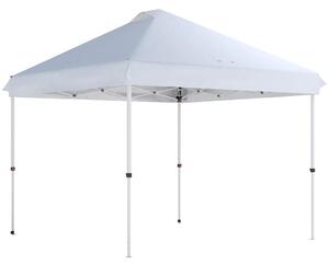 Outsunny 3 x 3 m Pop Up Gazebo with Wheels, UPF50+ One-Touch Outdoor Garden Party Tent Marquee Wedding Awning Canopy, White