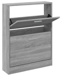 Shoe Cabinet Grey Sonoma 59x17x81 cm Engineered Wood