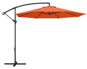 Outsunny 3 m Overhanging Cantilever Parasol, with Cross Base - Orange