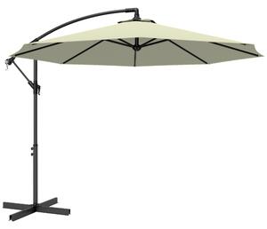 Outsunny 3m Overhanging Cantilever Parasol, with Cross Base - Beige