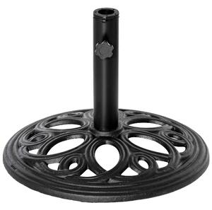 Outsunny 11.5 kg Cast Metal Round Patio Umbrella Base Stand, Umbrella Holder for Outdoor, Patio, Garden, Black