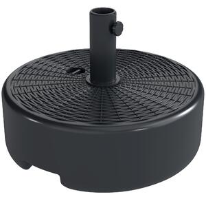 Outsunny Patio Umbrella Base 22kg Sand Filled Garden Parasol Stand forfor 38mm/48mm Poles, Black
