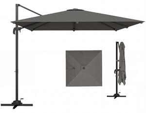 Outsunny 3 x 3 m Cantilever Parasol, Square Patio Umbrella with Crank Handle, Cross Base, Tilt, 360° Rotation, Dark Grey
