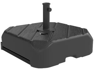 Outsunny Garden Parasol Base with Wheels, Telescopic Handle, 72 kg /45 kg Fillable Sun Umbrella Base Parasol Stand, Black