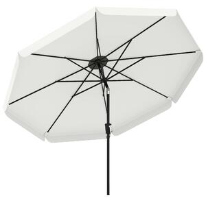 Outsunny 3 m Garden Parasol with Tilt Mechanism & Crank Handle, UPF 30+ Patio Umbrella Outdoor Table Umbrella, Cream White