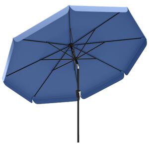 Outsunny 3 m Garden Parasol with Tilt Mechanism & Crank Handle, UPF 30+ Patio Umbrella Outdoor Table Umbrella, Dark Blue