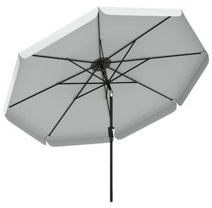 Outsunny 3 m Garden Parasol with Tilt Mechanism & Crank Handle, UPF 30+ Patio Umbrella Outdoor Table Umbrella, Light Grey