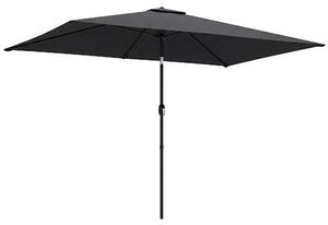 Outsunny Garden Parasol, Parasol Umbrella with Crank Handle, Tilt Function, Polyester Canopy, Black