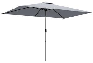 Outsunny Garden Parasol, Parasol Umbrella with Crank Handle, Tilt Function, Polyester Canopy, Light Grey