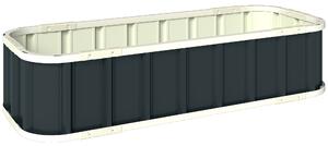 Outsunny Galvanised Raised Garden Bed, 4.5 x 2 x 1 ft Metal Planter with Gloves and Folded Edging, Dark Grey