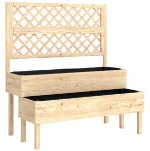 Outsunny Raised Garden Bed 2-Tier Stepped Design Planter Box with Trellis for Climbing Plants 108x62x120 cm