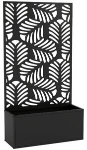 Outsunny Metal Garden Bed for Garden with Trellis, Wall Mounted or Freestanding Raised Planter with Privacy Screen