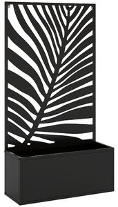 Outsunny Metal Garden Bed for Garden with Trellis, Wall Mounted or Freestanding Raised Planter with Privacy Screen