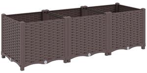 Outsunny Plastic Raised Garden Bed with Legs, Self Watering Elevated Planter Boxes with Drainage Holes and Plugs