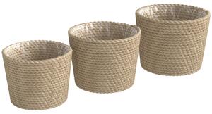 Outsunny Seagrass Planters Set of 3 Plant Pots for Indoor Outdoor Patio Balcony Natural