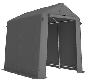 Outsunny 7.5 x 6.2 ft Outdoor Garden Storage Shed, Waterproof Bike Tent with Roll-Up Zipper Door and Vent, Dark Grey