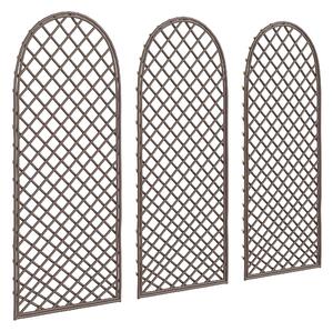Outsunny Garden Arch, Garden Arbor with 8mm Wicker and Dome Top, Natural Wood Finish