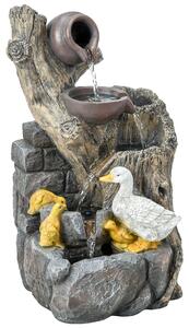 Outsunny 5-Tier Outdoor Waterfall Fountain, Freestanding Self-Contained Cascading Water Feature Garden Landscape