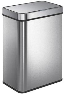 HOMCOM 50 L Sensor Can, Sensor Bin with Soft-Close Lid, Fingerprint-Proof Stainless Steel, Silver Tone