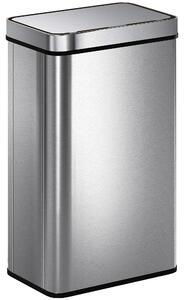 HOMCOM 60 L Sensor Can, Sensor Bin with Soft-Close Lid, Fingerprint-Proof Stainless Steel, Silver Tone