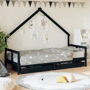 Bethel 80x200cm Wooden Children Daybed In Black
