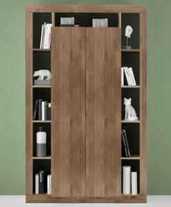 Raya Wooden Bookcase With 2 Doors In Mercure