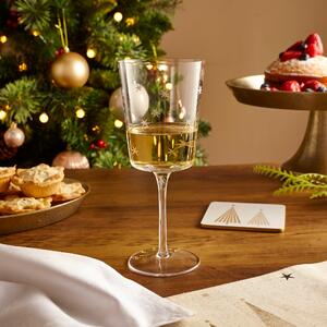 Star Etched Wine Glass Clear