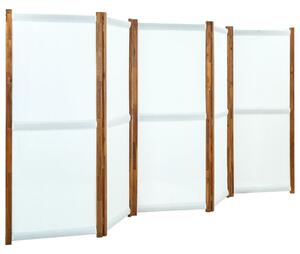5-Panel Room Divider Cream White 350x170 cm