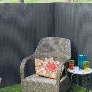 Nature Double Sided Garden Screen PVC 1x3m Anthracite