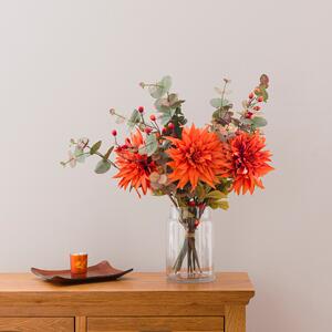 Artificial Rust Dahlia Bouquet Orange