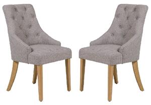 Reston Natural Dining Chairs With Oak Legs In Pair